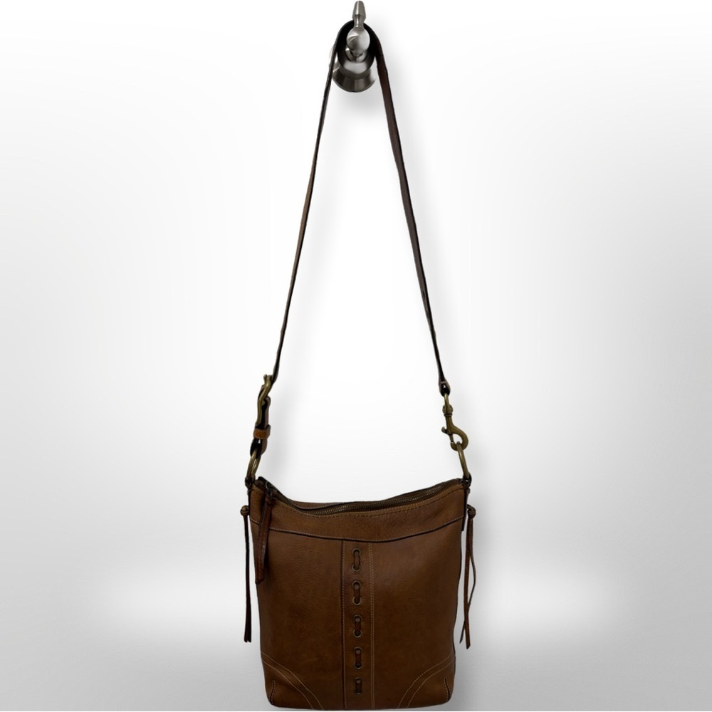 Coach 1941 Chelsea Brown Laced Leather Crossbody Shoulder Bag Brass Hardware - Picture 2 of 13